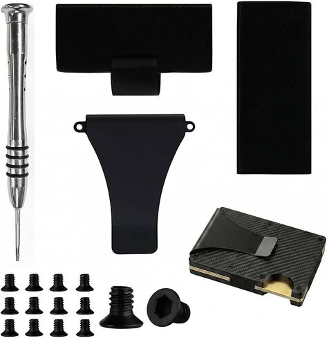 Wallet Elastic Band Replacement Kit Compatible with Ridge Metal Wallets, Durable Elastic Cash Strap with Screws and Mini Screwdriver, Repair Accessories for Men’s Minimalist Card Holder Wallet in Saudi Arabia