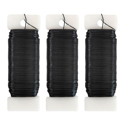 22 Gauge Black Floral Wire 3 Pack 114 Yards Flexible Paddle Wire for Christmas Wreath Tree,Crafts,Garland and Floral Arrangements (3, Green, 114 Yards) in Saudi Arabia