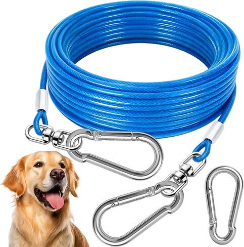 Dog Tie Out Cable - Heavy Duty Dog Chain for Yard, Blue/Purple/Green/Pink Outdoor Tether & Leash, 10/15/20/30Ft,Lead for Dogs Outside in Saudi Arabia