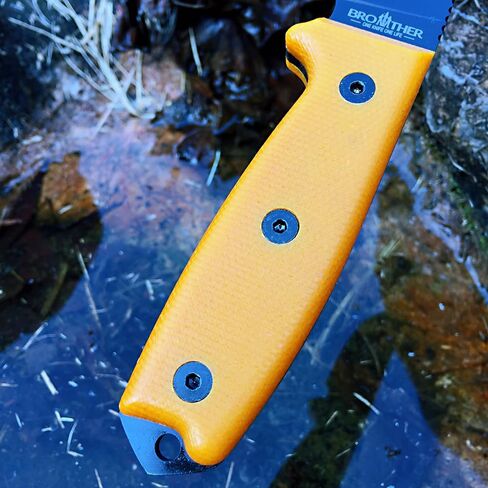 سكاكين Watchman F016 ذات نصل ثابت D2 مع غمد، سكين صيد تانغ كامل مع سكين صيد غمد كيديكس مع مقبض ميركارتا للتخييم والبقاء على قيد الحياة وصيد الأسماك (أسود) in Kuwait