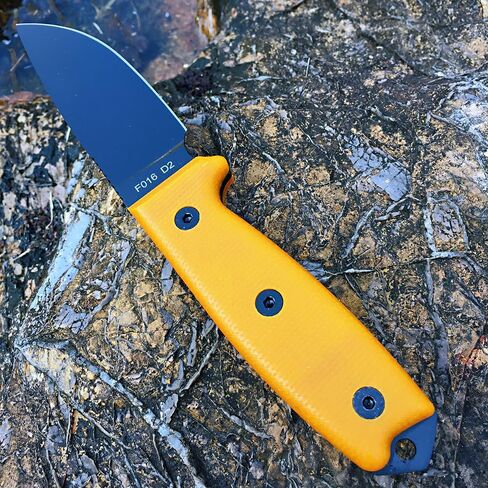 سكاكين Watchman F016 ذات نصل ثابت D2 مع غمد، سكين صيد تانغ كامل مع سكين صيد غمد كيديكس مع مقبض ميركارتا للتخييم والبقاء على قيد الحياة وصيد الأسماك (أسود) in Kuwait