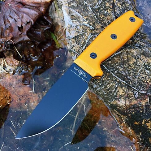 سكاكين Watchman F016 ذات نصل ثابت D2 مع غمد، سكين صيد تانغ كامل مع سكين صيد غمد كيديكس مع مقبض ميركارتا للتخييم والبقاء على قيد الحياة وصيد الأسماك (أسود) in Kuwait