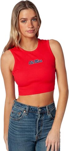 تانك Hype & Vice للنساء (كبير) - قميص جامعة ميسيسيبي للنساء، تانك توب قصير، قمصان جامعية لأيام اللعب - أحمر in Kuwait