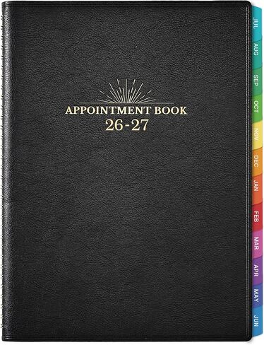 2026 Appointment Book & Planner - 2026 Daily Hourly Planner, 8.5" x 11", Jan 2026 - Dec 2026, 2026 Weekly Appointment Book, Planners with Colorful Tabs, Leather Cover, 15-Minute Interval - Black in Saudi Arabia