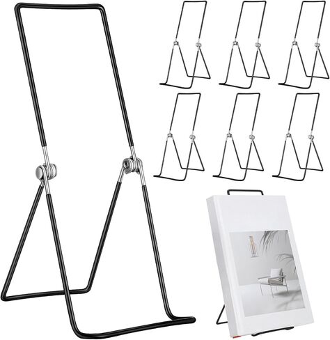 6 Pack Large Metal Book Stand for Display Adjustable Display Holder Easel Collector Stand for Home Office Back to School Books Frames Comic Plates Album CD Magazine(9.17 Inch) in Saudi Arabia