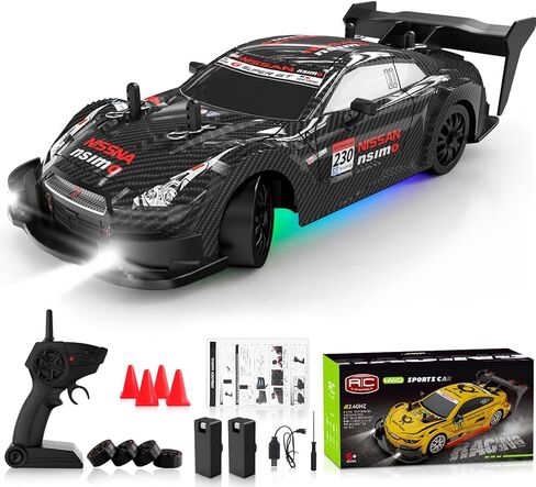 RC Drift Car 1/20 مقياس 2.4 جيجا هرتز 4WD سيارة التحكم عن بُعد مع مصابيح LED 22 كم/ساعة بطاريات عالية السرعة قابلة للشحن للسيارات الرياضية للسيارات in Saudi Arabia