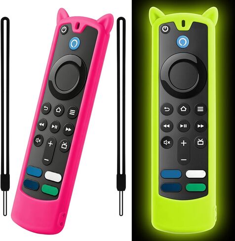 [عبوتان] غطاء جهاز التحكم عن بعد Wevove Firestick متوافق مع Alexa Voice Remote 4k/Lite (الجيل الثالث)، حافظة جهاز التحكم عن بعد Firesticktvs مع حزام المعصم، لغطاء عصا Firetv يتوهج في الظلام in Kuwait