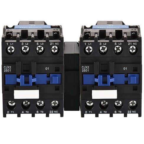 Baomain AC Contactor with Interlock CJX2-2501 220VAC 40A 6KV 50/60Hz 660V 3 Phase 3-Pole 1NC DIN Rail Mount Pack of 2 in Saudi Arabia