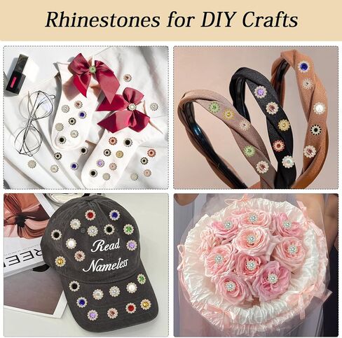 Tipart 100 PCS 4 أحجام خياطة على أحجار الراين ، قاعدة معدنية من الزجاج الكريستالي ، زهرة مخلب ، أحجار راين لاعب في الملابس لأكياس القبعات ، إكسسوارات الخياطة in Kuwait