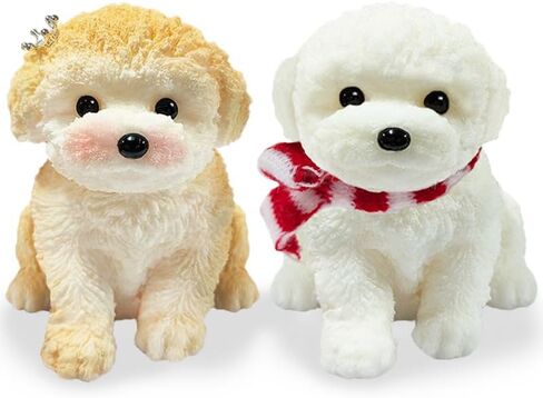 2PCS Cute Squishy Dog Toys - Handmade Squishy Dog Relief Toy, Ultra Soft Silicone Squishies Toy for Kids & Adults, Autism & Anxiety Relief, Fun Gift for Boys & Girls (White-Curry) in Saudi Arabia