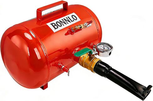 بونلو 2.1 جالون/8 لتر مسدس خرز لإطارات الهواء، 120 رطل لكل بوصة مربعة مع مقياس الضغط والمقبض، خزان نفخ أداة الجلوس من الحديد والصلب للسيارات ATV، ضغط تشغيل 87-116 رطل لكل بوصة مربعة، رمادي in Kuwait