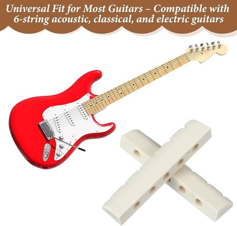 4Pcs String Guitar Nut, 43mm/1.69in Plastic Acoustic Guitar Nut for Electric Replacement, Universal Electric Guitars Parts Accessories for Acoustic Guitars(Black) in Saudi Arabia