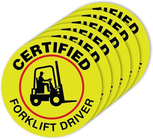 | ملصق مشغل رافعة شوكية معتمد (6 قطع) - لاصق قوي، متين، مقاوم للماء، مقاوم للأشعة فوق البنفسجية - مثالي للقبعة الصلبة وغيرها in Kuwait