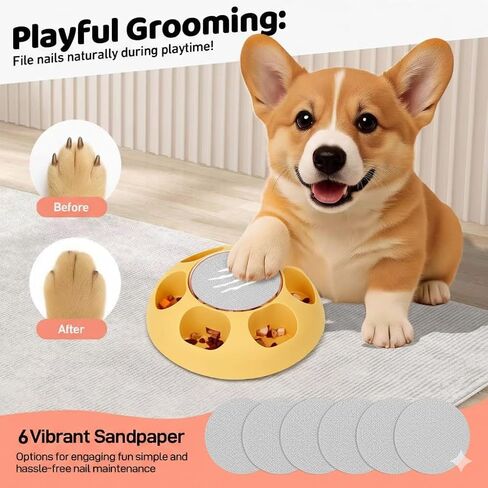 Dog Nail Scratch Board:Stress-Free Nail Trimming for Dogs, Non-Slip Scratch Mat, Includes 5 Sandpaper Replacements for Healthy Nails (Light Orange) in Saudi Arabia
