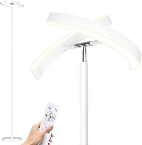 SUNMORY Floor Lamps for Living Room, 28W Bright LED Floor Lamp with 2 Rotatable Lights & Remote Control, 74" Tall Standing Lamp with Stepless Dimmable, Modern Reading Corner Lamp for Bedroom, Office in Kuwait