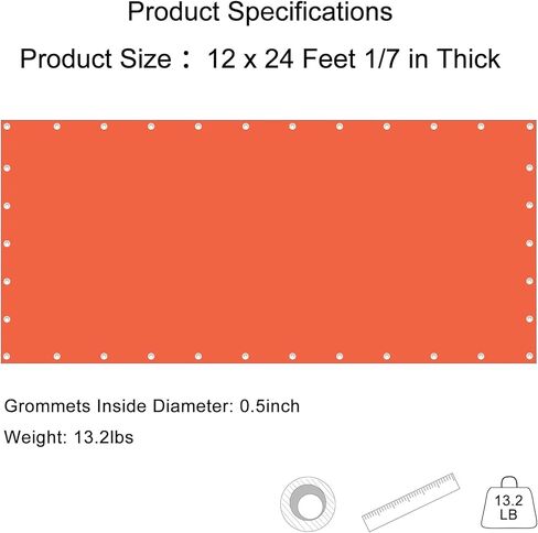 DIMAR GARDEN Concrete Curing Blanket, 6x8 Feet 0.15inch Thick, Outdoor Keep Warm Insulated Tarp, Waterproof PE Foam in Kuwait