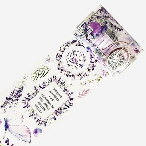 WT Pre-Cut Rosé Scripts Wide PET Tape, Single Roll, Original Designs, Blush Floral & Handwritten Script, Clear Decorative Tape for Junk Journal, Scrapbook, Bujo, Planner, DIY Crafts in Saudi Arabia