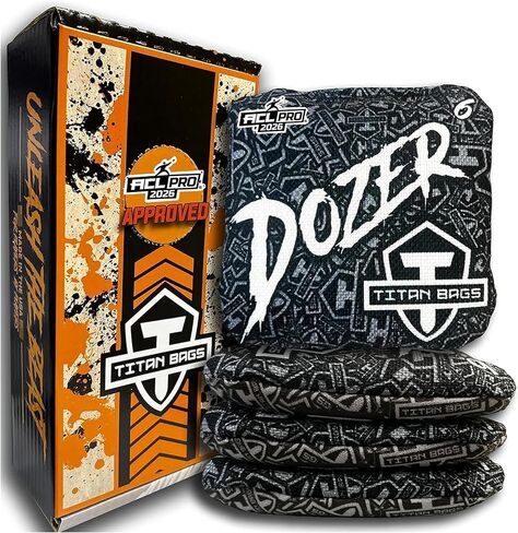Titan Bags Dozer Cornhole Bags - 6" x 6" ACL PRO Approved Cornhole Bean Bags for Tournaments - Versatile & Durable Professional Cornhole Bags Ideal for Indoor/Outdoor Toss Sports & Games (Set of 4) in Saudi Arabia