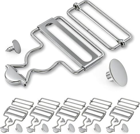 6 Sets Durable Metal Overall Buckles Replacement, 1-1/2" Overall Clasp Replacement with Adjustable Slide Buckles and Buttons for Jeans Suspender, Bib Pants, DIY Sewing Accessories (Bronze) in Saudi Arabia