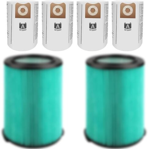 فلتر VF6000 للمكنسة الكهربائية الرطبة الجافة Ridgid Shop Vac سعة 5-20 جالون، فلتر HEPA من 5 طبقات يناسب WD5500 WD0671 WD6425 WD7000 (عبوة من مرشحات VF6000 + 4 أكياس VF3502) in Saudi Arabia
