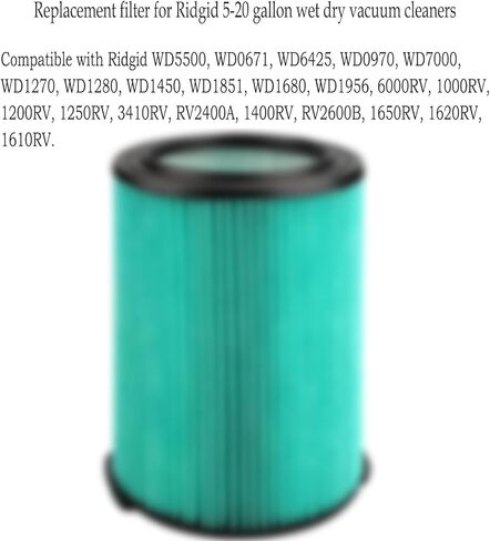 فلتر VF6000 للمكنسة الكهربائية الرطبة الجافة Ridgid Shop Vac سعة 5-20 جالون، فلتر HEPA من 5 طبقات يناسب WD5500 WD0671 WD6425 WD7000 (عبوة من مرشحات VF6000 + 4 أكياس VF3502) in Saudi Arabia