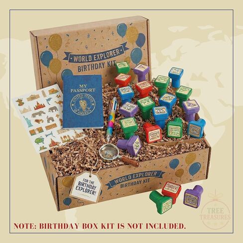 48PK STRAMPHING STAMPS CASSPORT STAMPS للأطفال - ملصق طوابع الريف المحدد لجوازات السفر ، والسفر التظاهر ، وأنشطة الجغرافيا - طوابع جوازات السفر من جميع أنحاء العالم in Kuwait