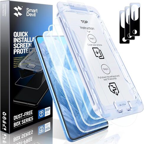SMARTDEVIL Screen Protector for Google Pixel 9 Pro XL (3 Pack) + Camera Lens Protector, HD Tempered Glass, Fingerprint Unlock Friendly, 9H Military-Grade Protection, Scratch & Drop Resistant in Saudi Arabia