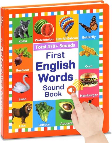 2025 New My English Words First Book Book Toy ، Learning Learning Talking Book ، 470+ كلمة ، 21 موضوعًا ، اضغط لتعلم الصوتيات ، كتب تعليمية تفاعلية للأطفال من عمر 3 سنوات أ in Kuwait