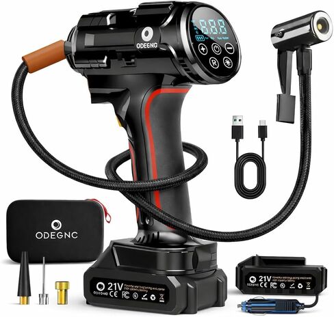 Cordless Air Compressor 160PSI Portable Tire Inflator with 10000mAh Battery & Dual Power System - 2X Faster (35L/min) Auto Shut Off Digital Gauge for Car SUV Truck RV - Black in Saudi Arabia