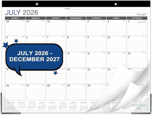2026 Desk Calendar - Desk/Wall Calendar 2026, JAN 2026 - DEC 2026, 2026 Calendars 12 Month, Desk Calendars with Corner Protectors, Large Ruled Blocks, Thick Paper, Colorful, 14.6" x 11.5", Desktop Calendar for Daily Organizer in Saudi Arabia