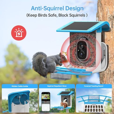 Smonet Bird Feeder مع الكاميرا B300: Smart Birdhouse Camera AI التعرف على الطاقة الشمسية ، WIFI WIFI WIFI في الهواء الطلق مشاهدة الفيديو المباشر ، هدايا عيد ميلاد مضحكة لأمي الأم جدة ابنة in Kuwait
