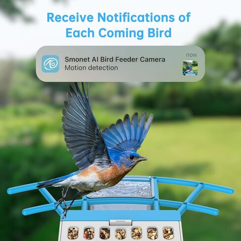 Smonet Bird Feeder مع الكاميرا B300: Smart Birdhouse Camera AI التعرف على الطاقة الشمسية ، WIFI WIFI WIFI في الهواء الطلق مشاهدة الفيديو المباشر ، هدايا عيد ميلاد مضحكة لأمي الأم جدة ابنة in Kuwait