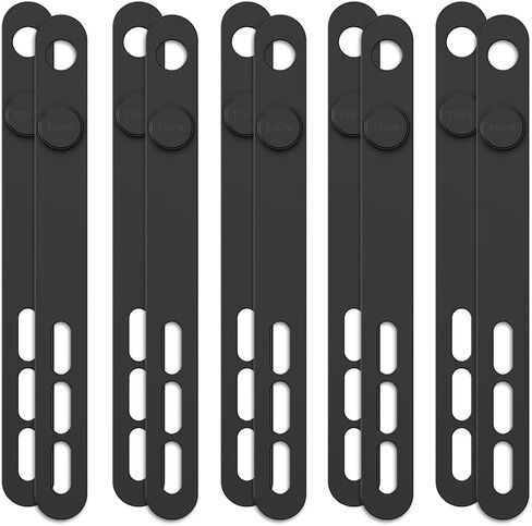 Silicone Cable Ties, [20 Pack] Reusable Cord Organizer Straps, 5 Colors, Thickened Adjustable Wire Management for Electronics, Home, Office, Travel，5.3 Inch in Saudi Arabia
