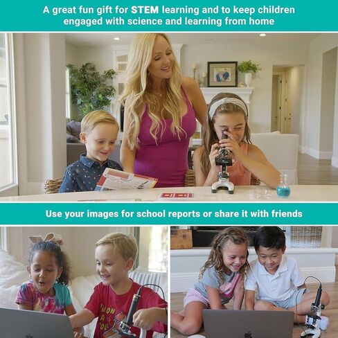 IQCREW M40-WM Kid's Premium 85+ Piece Microscope, Color Camera and Interactive Kid's Software Kit with World of Microscope Book in Saudi Arabia