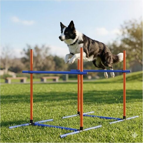 6Set Dog Agility Jumps Hurdle Course Training Equipment for Dogs, Indoor Outdoor Backyard Exercise Equipment in Saudi Arabia