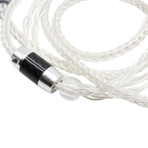 كابل Youkamoo 0.78 مم 2 دبوس IEM، سلك سماعة أذن طويل 2 متر 6.5 قدم 4.4 مم سلك مطور لسماعات الأذن المتوازنة، مطلي بالفضة في كابل مراقبة الأذن (أسود) in Saudi Arabia