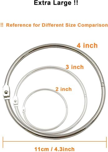 4 بوصات إضافية من حلقات الموثق - 6 حلقات كتب مع ثقب ، منظم قابلة لإعادة الاستخدام لبطاقات الفهرس ، مجلدات الملفات ، المفاتيح ، الحرف اليدوية ، لوازم المدرسة المنزلية (6) in Kuwait