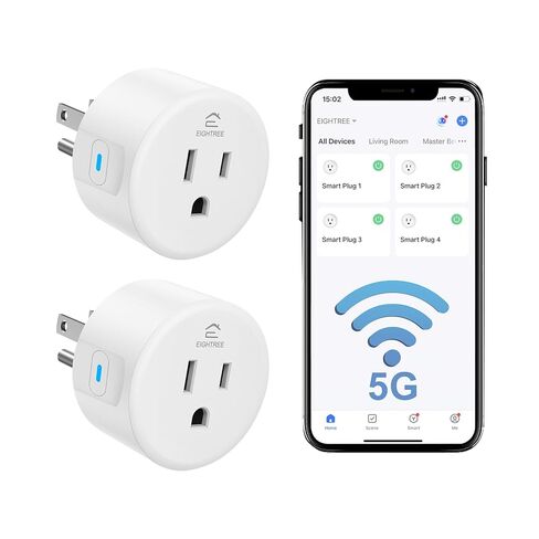 قابس ذكي 5 جيجا هرتز، قابس ذكي EIGHTREE متوافق مع Alexa وGoogle Home، 5 جيجا هرتز و2.4 جيجا هرتز WiFi، مقبس ذكي مع جهاز تحكم عن بعد ووظيفة المؤقت، عبوتان in Kuwait