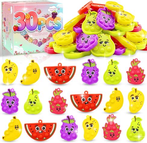 30pcs Animal Mini Pop Keychain, Party Favors, Treasure Box Toys for Classroom, Goodie Bag Stuffers for Kids, Prize Box Toys for Kids Classroom, Pop its Fidget Toys Bulk, Pinata Fillers, Carnival Prize in Saudi Arabia