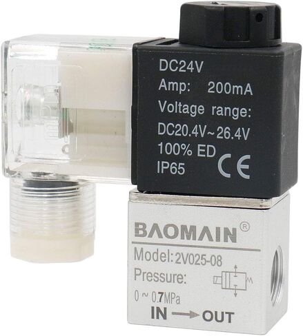 صمام هواء لولبي هوائي من Baomain 2V025-08 DC12V 2 Way 2 Position PT1/4" in Kuwait