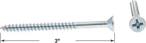 برغي خشب Prime-Line 9036287، فيليبس برأس مسطح، #12 × 3 بوصة، فولاذ مطلي بالزنك، عبوة من 25 قطعة in Kuwait