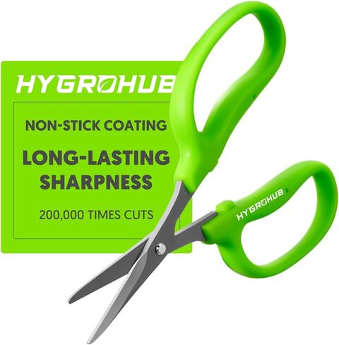 Garden Scissors, 6in Pruning Shears Snips Non-stick Coated Sharp Steel Blades - Gardening Tools Garden Shears for Plants Herb Flowers in Grow Tent and Hydroponics, Curved Blade in Saudi Arabia