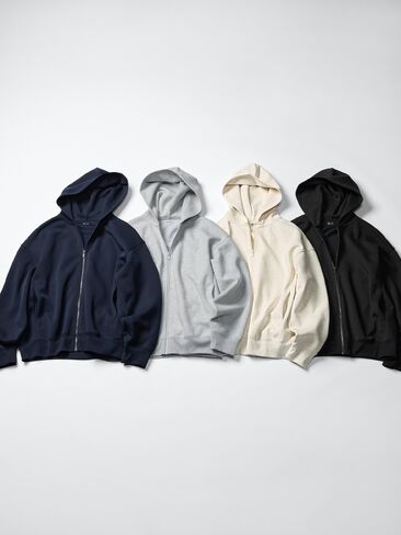 Uniqlo Sweat هوديي بسحاب كامل وكبير الحجم in Saudi Arabia