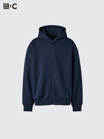 Uniqlo Sweat هوديي بسحاب كامل وكبير الحجم in Saudi Arabia