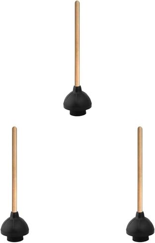 Superio Plunger, Black Rubber, Natural Wood Handle in Saudi Arabia