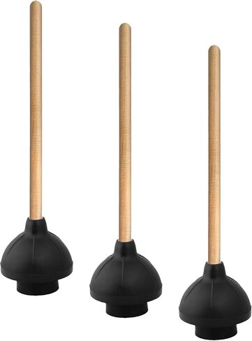 Superio Plunger, Black Rubber, Natural Wood Handle in Saudi Arabia