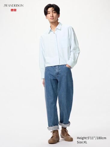 Uniqlo Oxford Boxy Cropped Shirt | Striped in Saudi Arabia