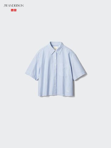 قميص Uniqlo أكسفورد بوكسي بأكمام قصيرة | مخطط in Saudi Arabia