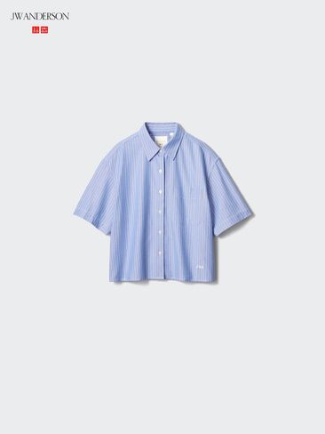 Uniqlo Oxford Boxy Short Sleeve Shirt | Striped in Saudi Arabia