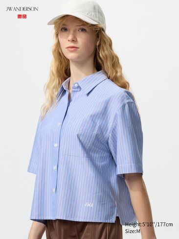 Uniqlo Oxford Boxy Short Sleeve Shirt | Striped in Saudi Arabia